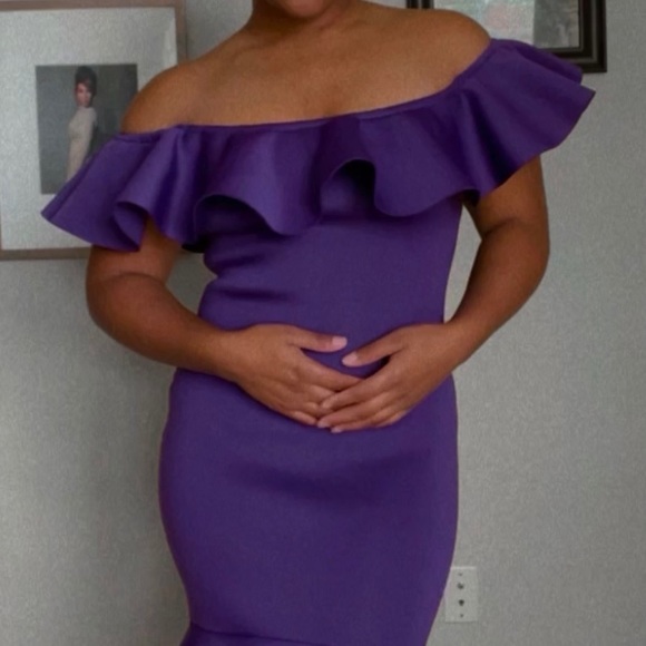 Purple Ruffle Classy Fashion Nova Dress - Picture 3 of 6